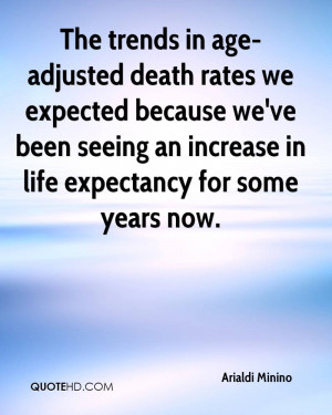 The trends in age-adjusted death rates we expected because we've been ...