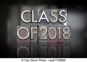 Stock Photo - Class of 2018 Letterpress - stock image, images, royalty ...