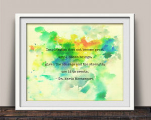 Maria Montessori Imagination Quote Fine Art Print ...