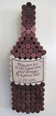 Handmade Wine Cork WIne Bottle Cork Board with Hand Cut Label with ...