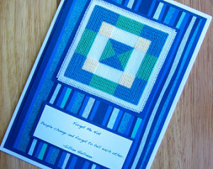 Forget Me Not Handmade Cross Stitch Amish Quilt Block Quotation ...
