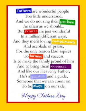 fathers are wonderful people too little understood and we do not sing ...