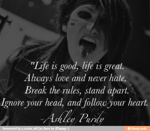 ashley purdy, black veil brides, bvb, quotes