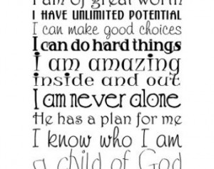 am of great worth - I am a child of God - wall vinyl decal - ...