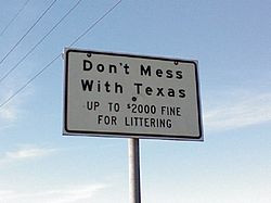 The popular road sign seen on Texas highways.