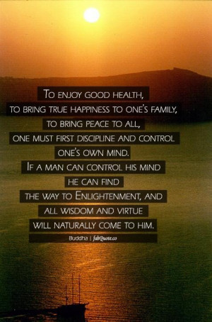 Buddha to enjoy good health and happiness quote