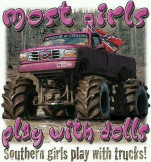 Redneck girls play with trucks
