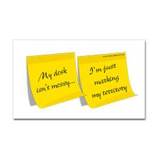 Messy Desk Rectangle Sticker for