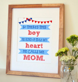 - Mom and son quote- He calls me Mom- baby boy nursery print- baby ...