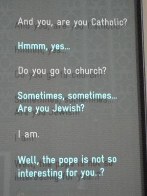 One quote on the Jewish Museum's window.