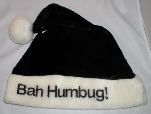 Details about Santa Hat BLACK BAH HUMBUG - Funny Holiday Christmas Cap ...