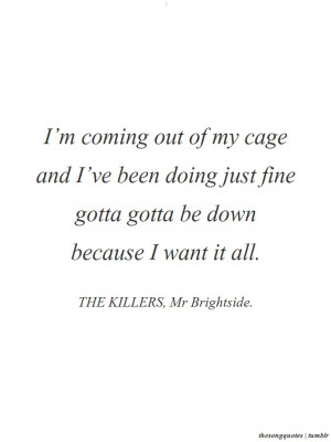 The Killers, Mr Brightside.LISTEN TO AUDIO HERE.About the song ...