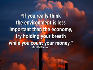 If you really think the environment is less important