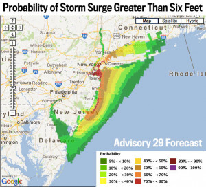 Hurricane Sandy Storm Surge Map