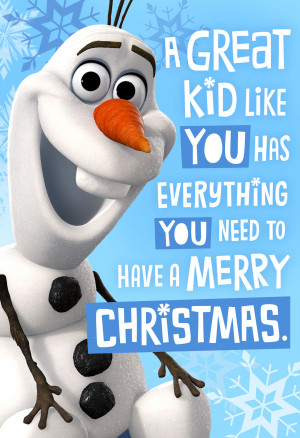 Frozen Olaf Christmas card from Hallmark