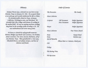 Funeral Program for Jeramey Travon Gay, May 2, 2006]