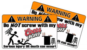 Product Name: Coors Light Warning Sticker Pong Drink Beer