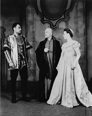 Othello, played by Paul Robeson, and Desdemona, played by Uta Hagen ...