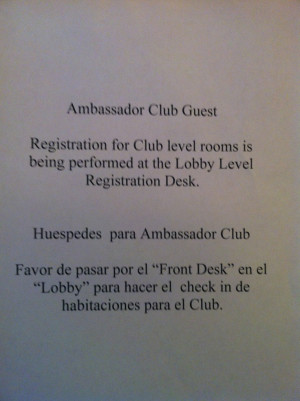 This hotel sign squeezes in so many Spanglish examples it's funny.