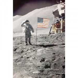 American Moon Landing Salute Art Print Poster - 24x36