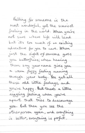 falling for someone is the most wonderful, yet the scariest feeling in ...