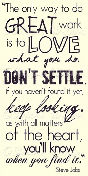 stop trying to settle! #quote