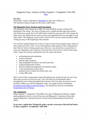 Diagnostic Essay Analysis of Maya Angelou's Graduation (483-490) - PDF ...