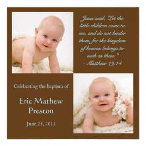 Baptism Photo Invite with Bible Verse from Zazzle.com