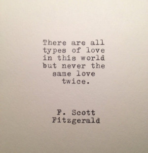 Scott Fitzgerald Love Quote Made On Typewriter