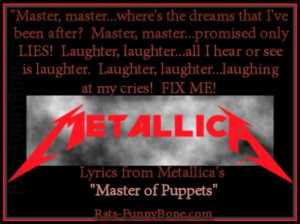 Metallica Master of Puppets Lyrics with Logo Art