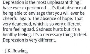 JK Rowling on Depression quoteDepression Quotes, Things Quotes