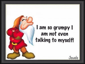 am so grumpy I’m not even talking to myself