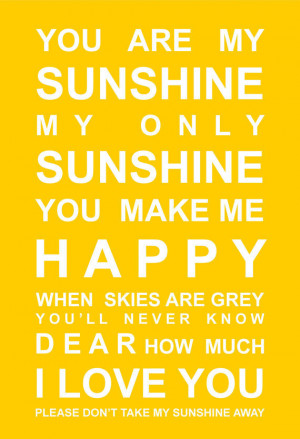 Home Prints Prints for the Home You are my sunshine