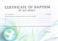 Adult Baptism Certificate
