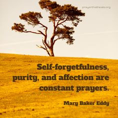 Self-forgetfulness, purity, and affections are constant prayers ...