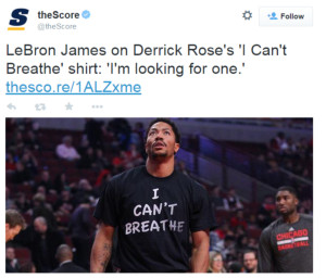 Lebron James on Derrick Rose “I Can’t Breathe” T-Shirt: “I’m ...