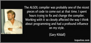 The ALGOL compiler was probably one of the nicest pieces of code to ...