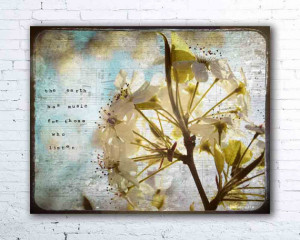 - PHOTO, Shakespeare quote, white flowers, sheet music art, spring ...