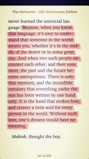 From The Alchemist- best love quote ever