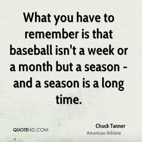 Chuck Tanner - What you have to remember is that baseball isn't a week ...