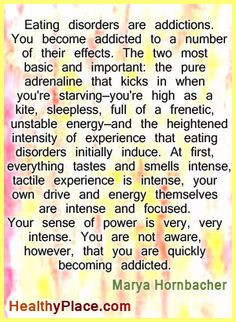 Eating disorders quote: Eating disorders are addictions. You become ...