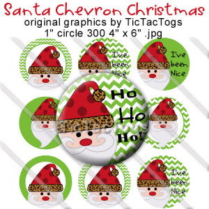 Santa Chevron Ho Ho Ho Sayings Bottle Cap Images Digital Christmas