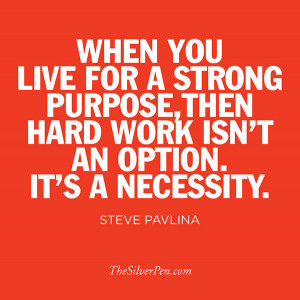 Work Quote 3: “When you live for a strong purpose, then hard work ...