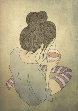 drawing of a girl with tea!AGWT