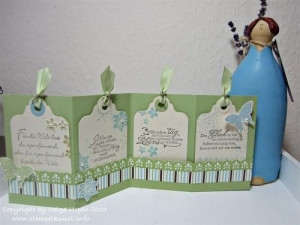 Tags in a card. Quotes, coupons, recipes, seed packets, photographs...