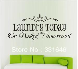 Laundry...PVC Art words quote/lettering Wall Stickers home decorative ...