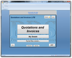 Quotations and Invoices LITE - From the main window of Quotations and ...