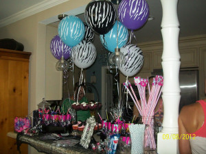 The party was a Monster High themed party - here's the candy buffet ...