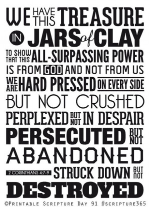 Jars of Clay. 2 Corinthians 4:7-9. 8x10in. DIY. PDF. Printable ...