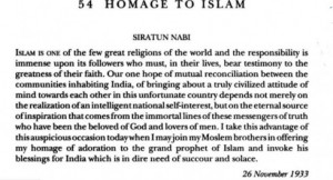 ... The First Non-European Nobel Laureate in Literature, Homage to Islam